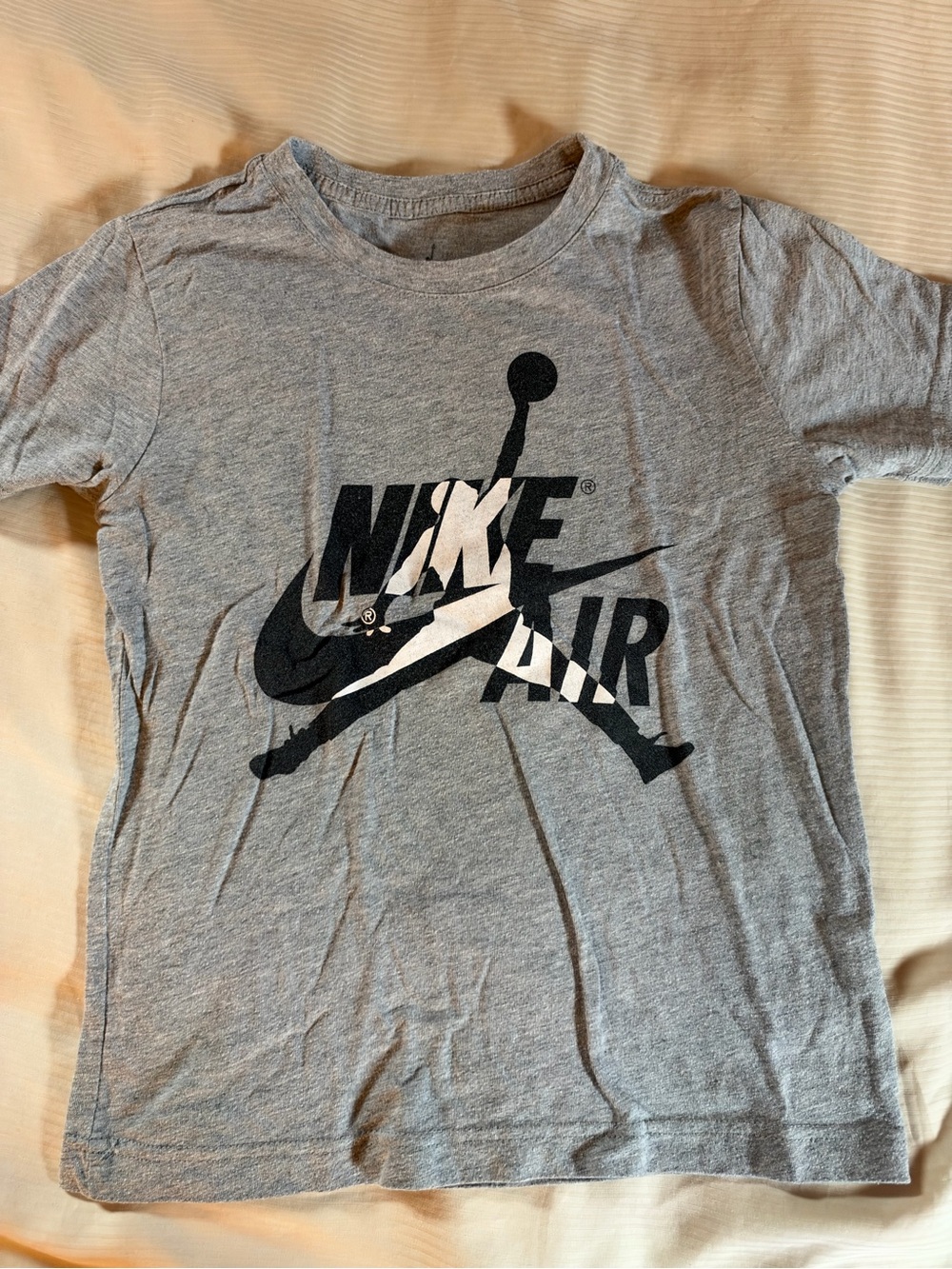 Nike Gray Short Sleeve Tee with Black Jumpman Graphic